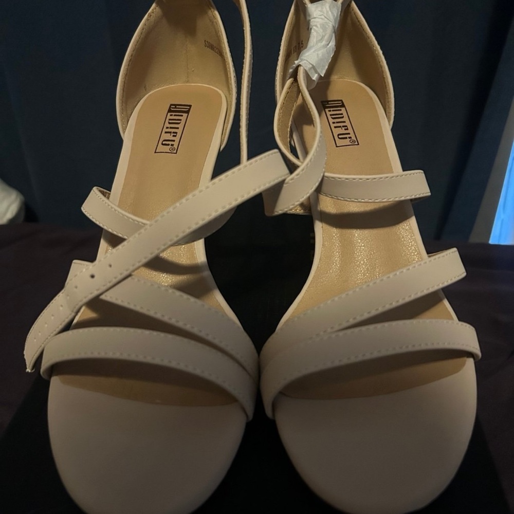 Ninety Cream Elegant Strappy Heels